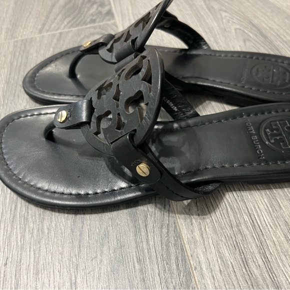 Tory Burch Black Leather Sandals - Picture 6 of 14